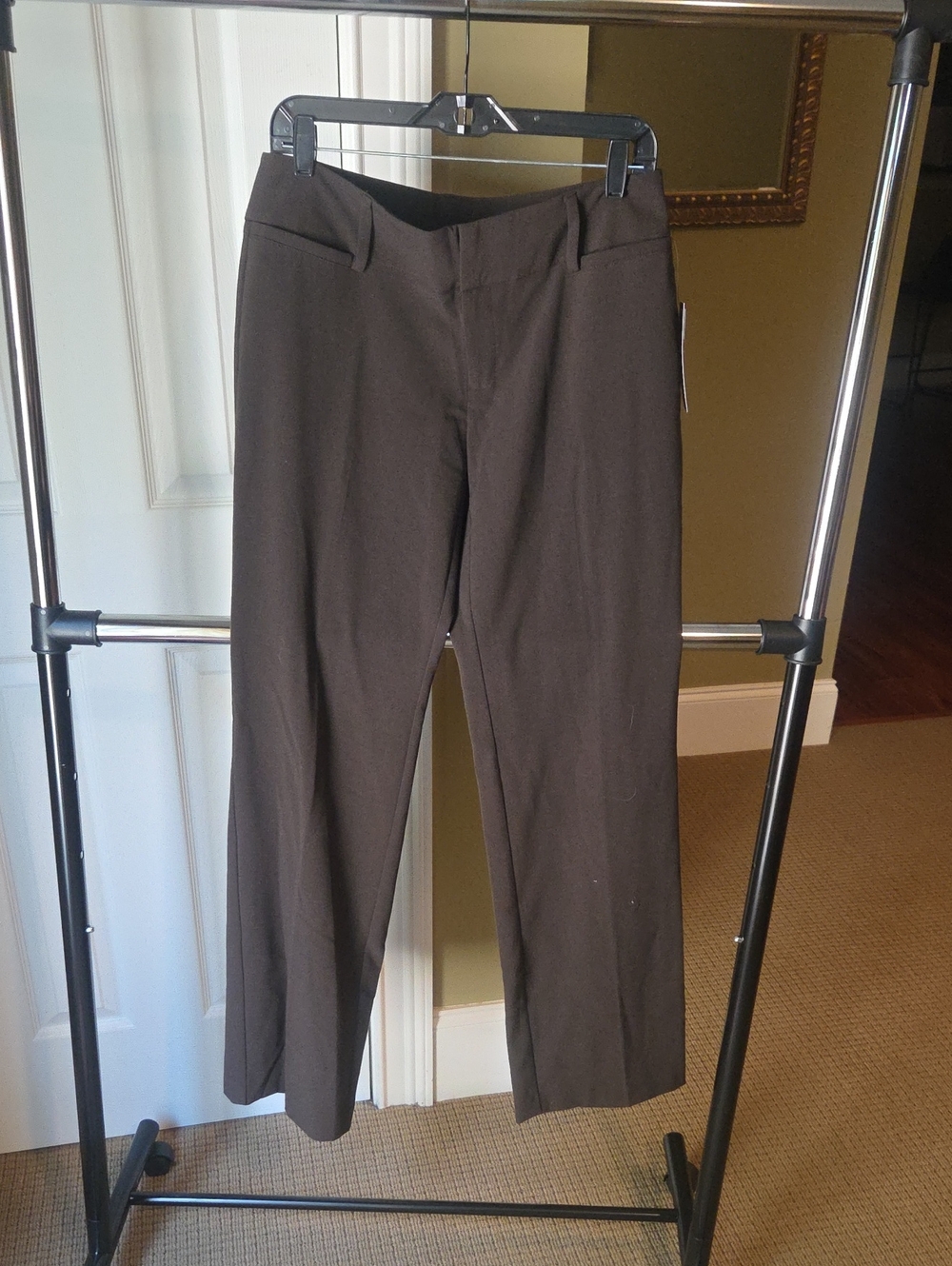 AB Studio Women's Dark Brown Straight-Leg Trousers - 8L